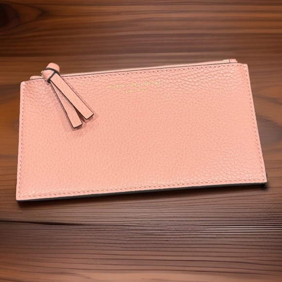 Tory Burch Handbags - Tory Burch Women's Pink Pebbled Thea Flat Wallet‎ Preppy Chic 7in X 4in
